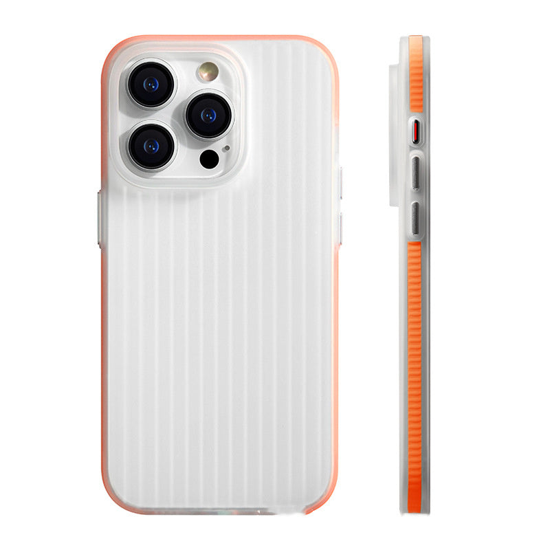Applicable To Iphone15promax Phone Case Skin-sensitive Striped Sand Non-slip Protective Cover