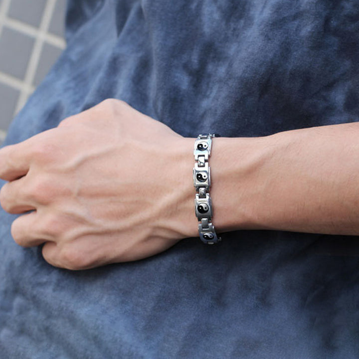 Tai chi titanium stalen armband sieraden voor mannen