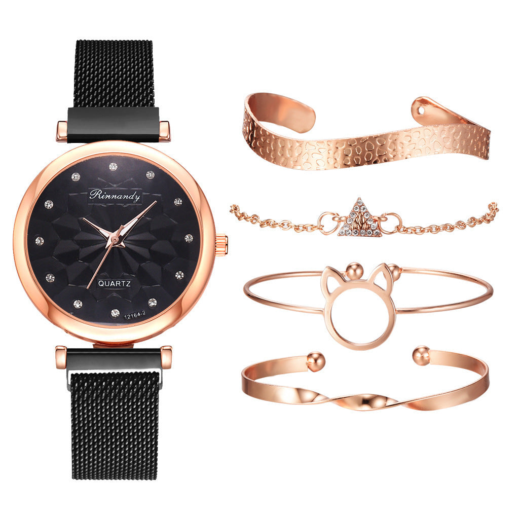 Fivela magnética FLOR Milan Mesh Strap Watch Bracelet Terno