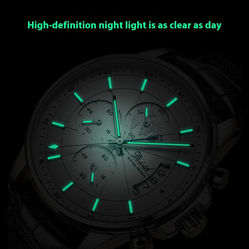 Reloj de tendencia mecánica impermeable luminosa de la banda de acero