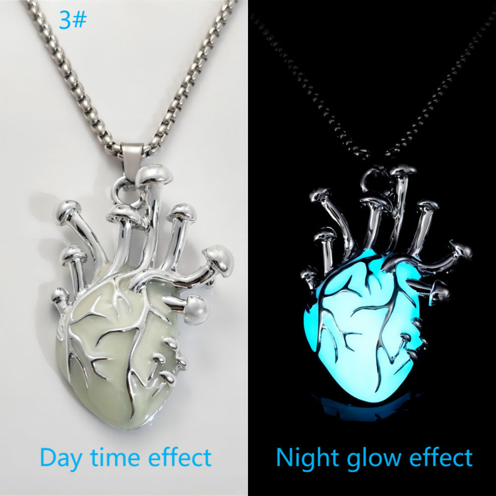 Collier pendentif coeur lumineux en alliage en alliage zinc