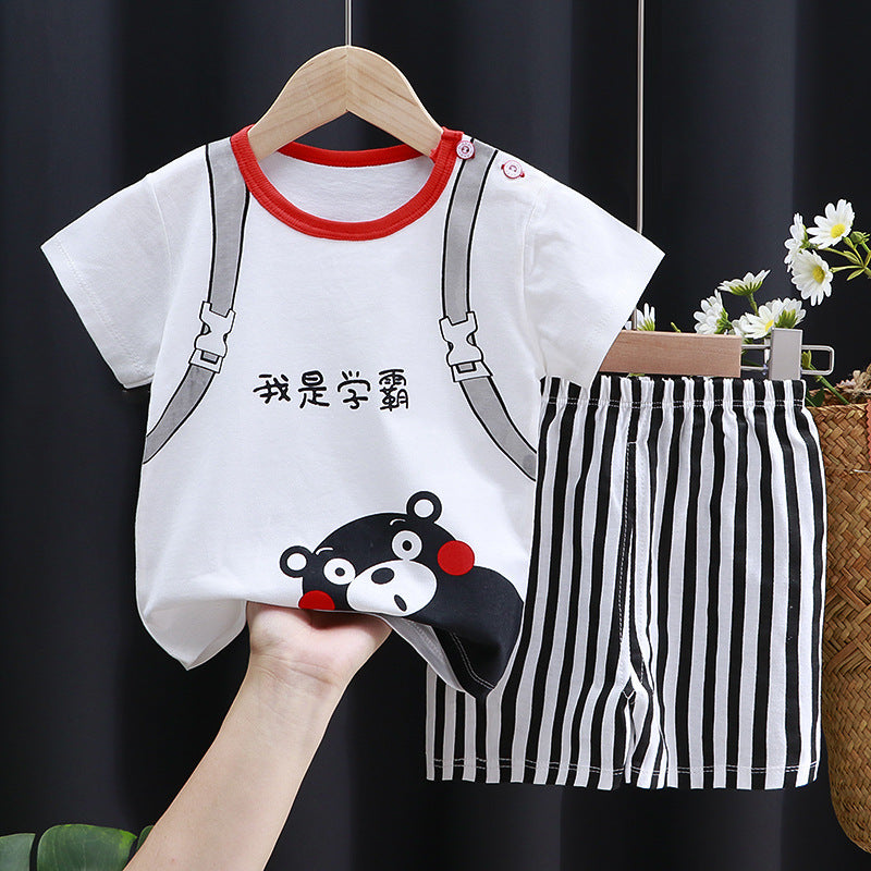 Kinder mit kurzärärmernem Anzug Baumwoll-T-Shirt Baby Babykleidung