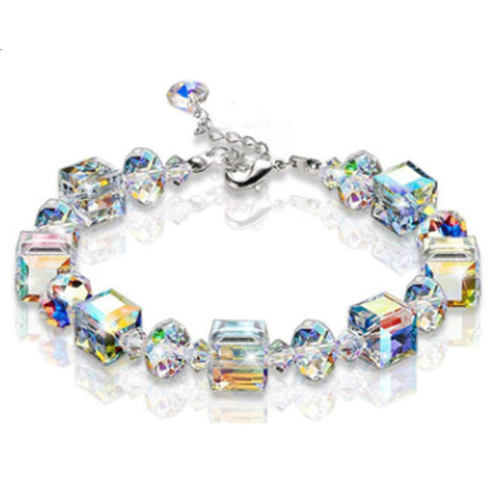 Crystal Bracelet Aurora Crystal Sugar Cube Rainbow
