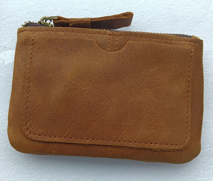 Bolso de monedas de cuero de caballos retro locos para hombres