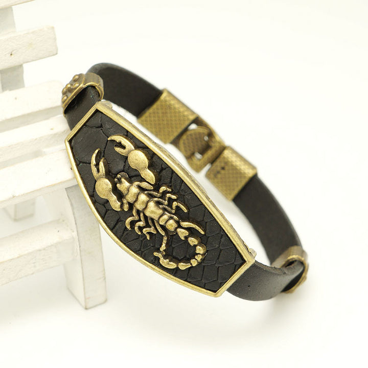 Fashion Men's Cattle Leather Bracelet Zinc Alloy