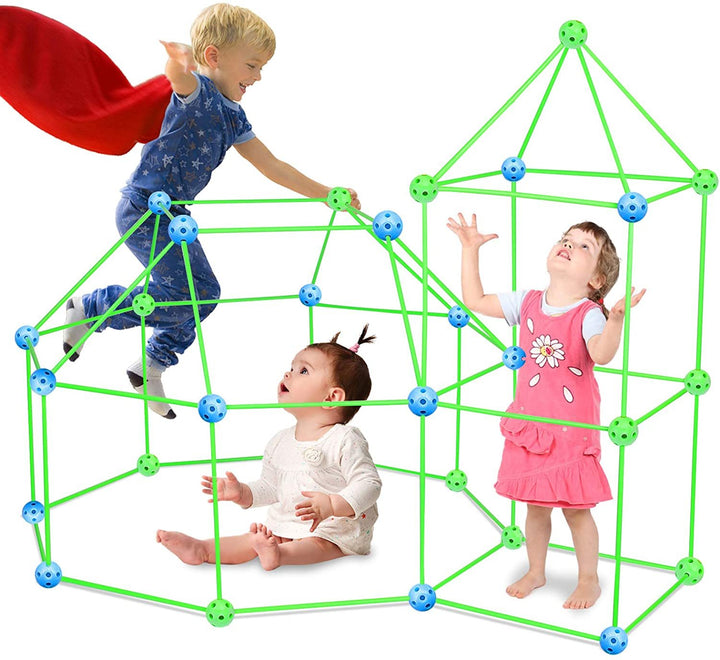 Kinder DIY Perlen Zelt Fort Building Kit Spielzeugzelt Bausteine ​​Zeltkampfzelt