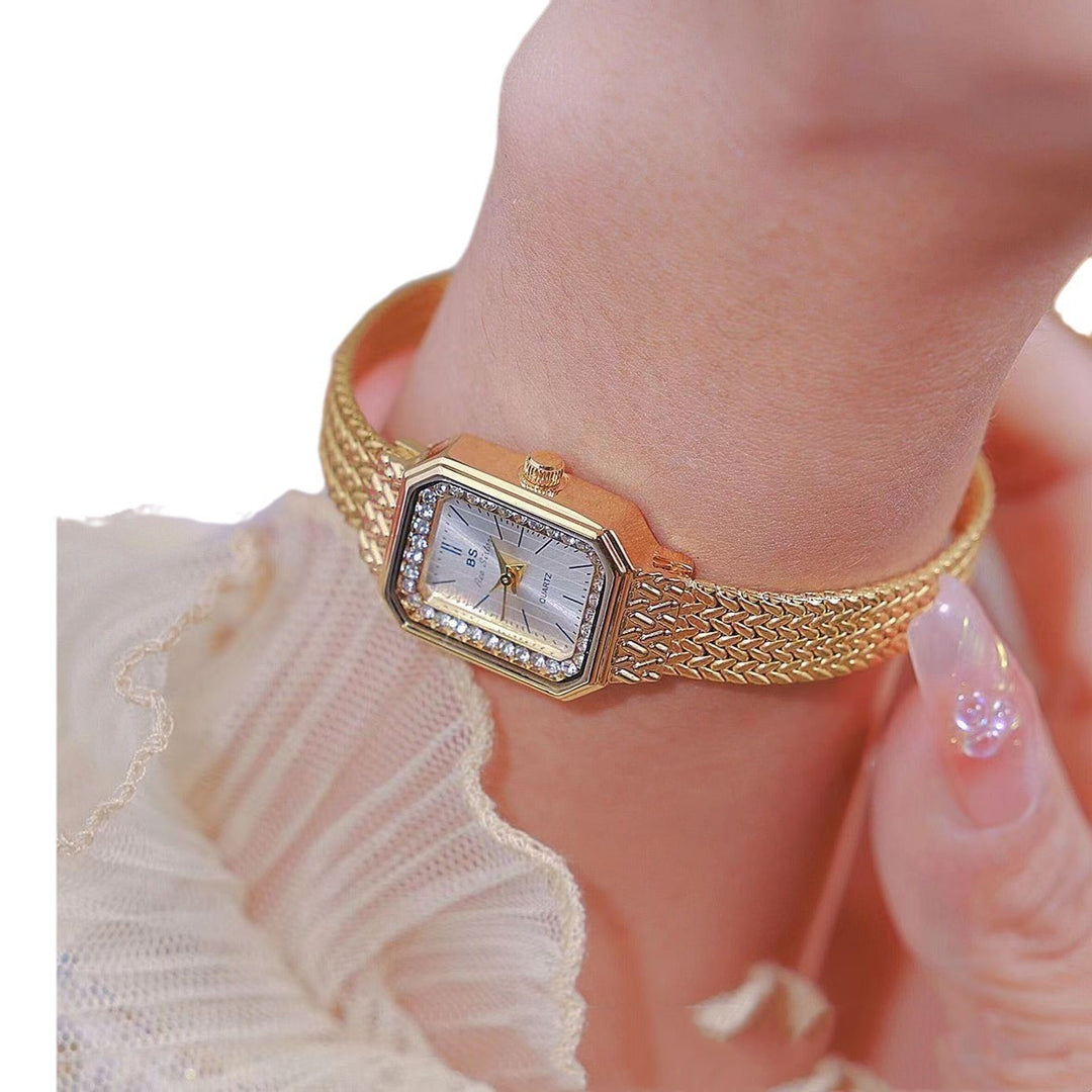 Vettabell Enkelt temperament Small Square Gold Watch