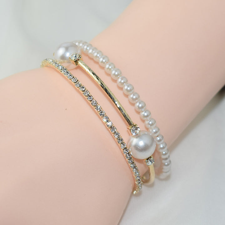 Simple Pearl Rhinestone Bracelet For Women