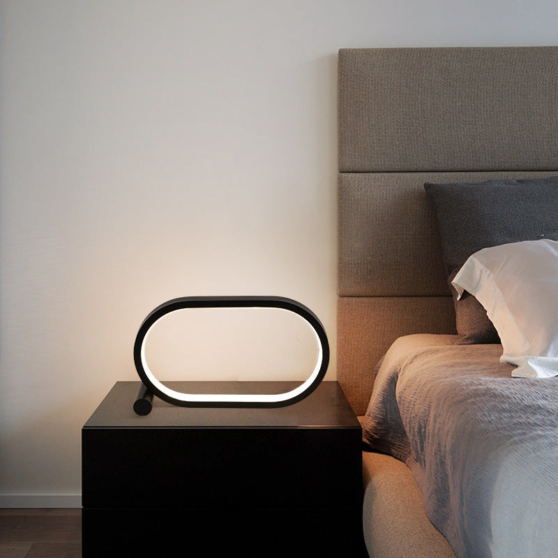 USB eklentisi lambası oval akrilik lamba dokunmatik kontrol kısaltabilir modern basit yaratıcı gece lambası başucu okuma lambası masası led