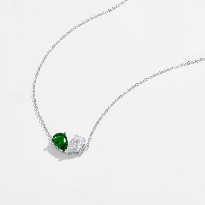 Sterling Silver Emerald Heart Pendant ketting