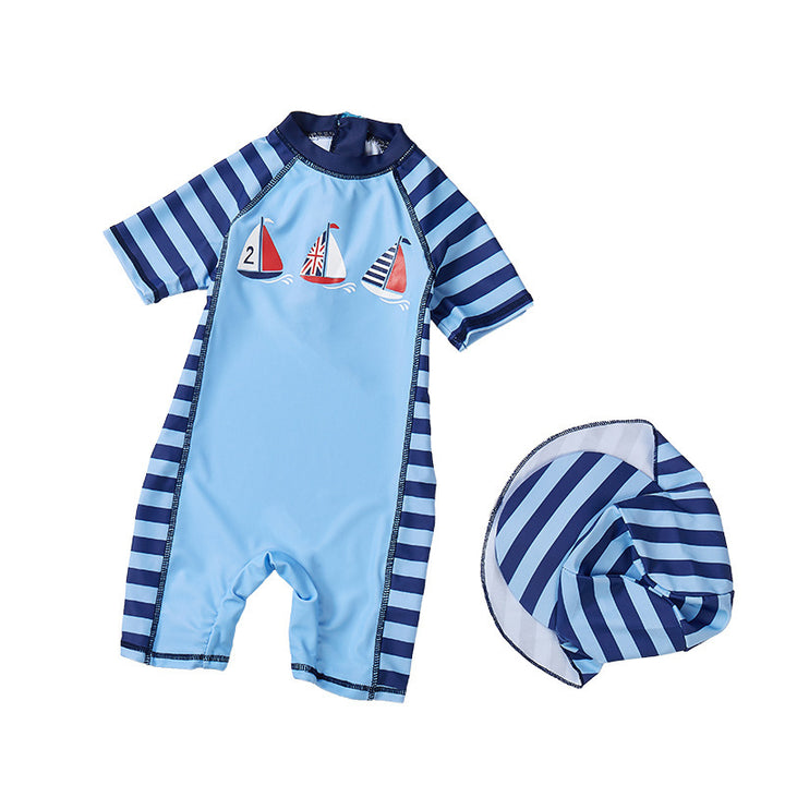 Navy Striped Quick-drying Children's Swimsuit Summer Boy Baby