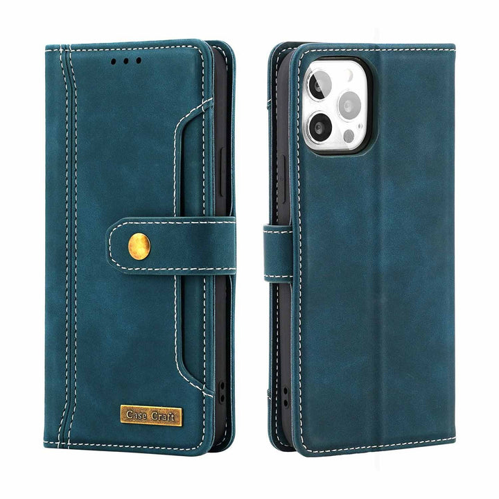 Magnetic Snap Protection Flap Wallet Leather Case