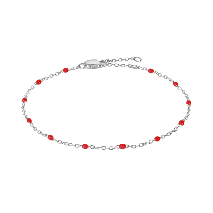 S925 Bracelet de couture de perles époxy de couleur sterling couleurs