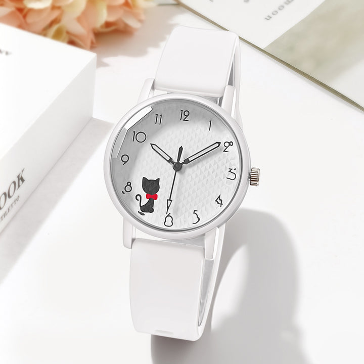 Étudiante étudiante en silicone Strap Quartz