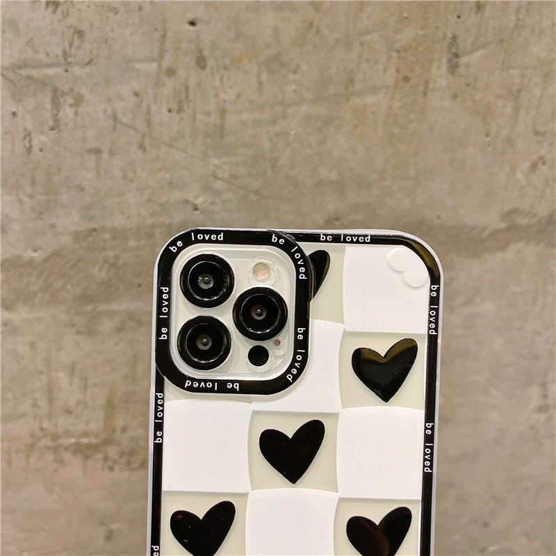 Cajón suave transparente del teléfono de ajedrez amor