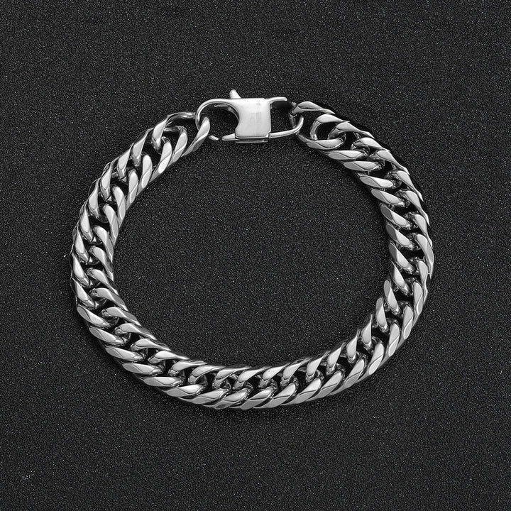 Hip Hop Stainless Steel Bracelet Titanium Steel Jeans Button Six-sided Grinding Chain