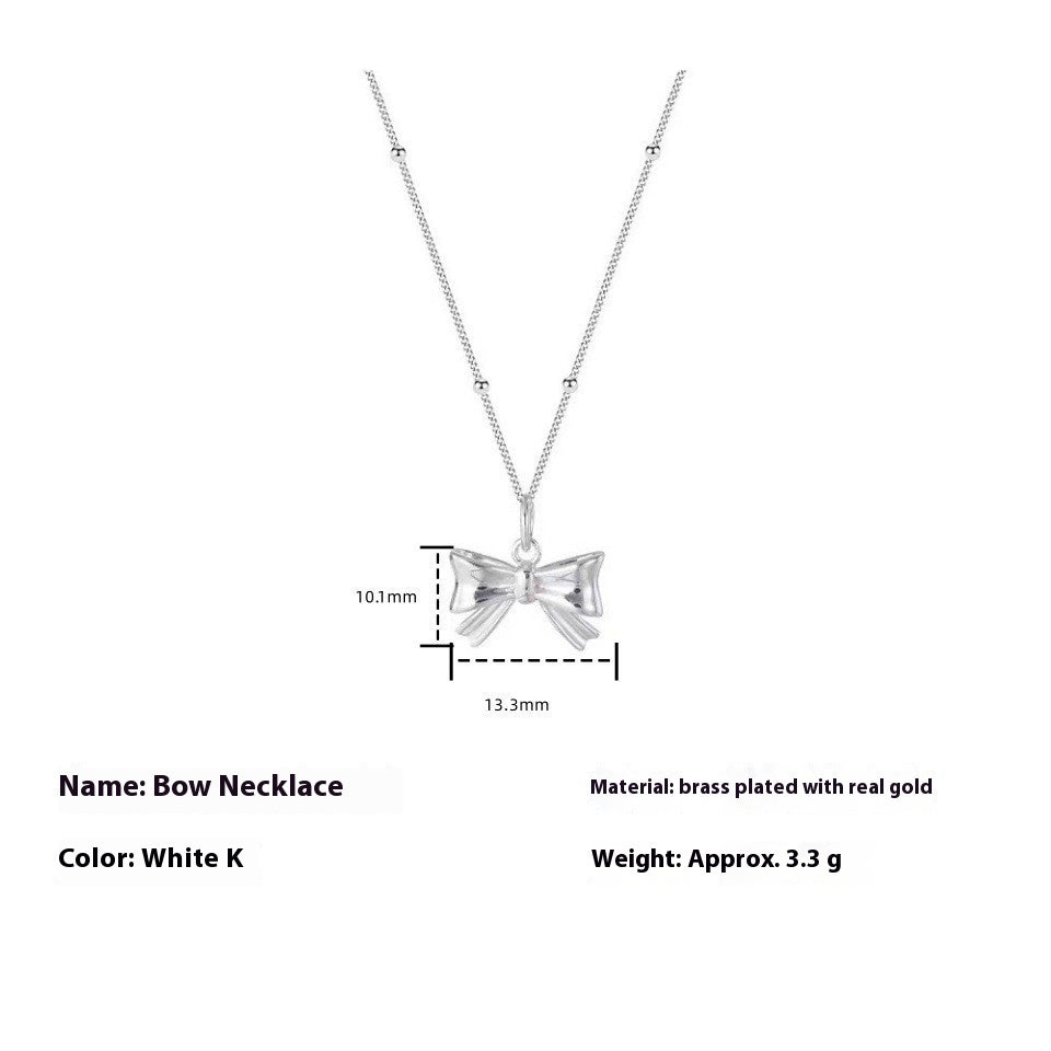 Women's Simple Sweet Bow Temperamental Minority Design High-end Clavicle Necklace