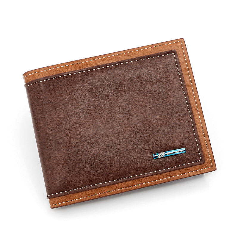 Moda Simple Men's Stitching Wallet Short