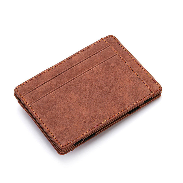 PU Creative Magic Wallet Flip Card Soporter Men's Lady's Wallet Zipper Coin Purse Corto