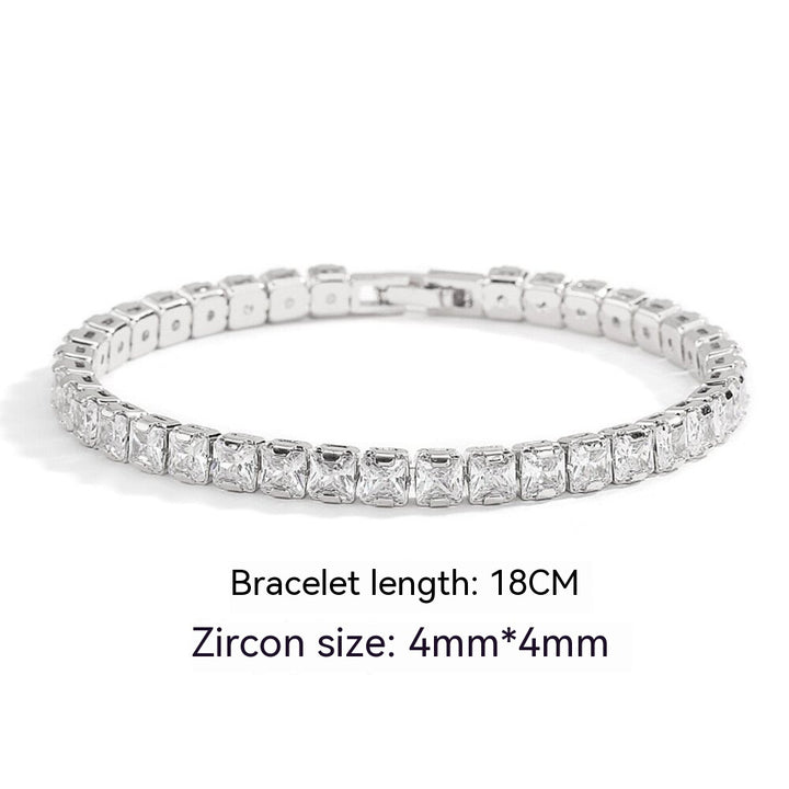 Bracelet de tennis en zircon de diamant complet et américain 4 mm