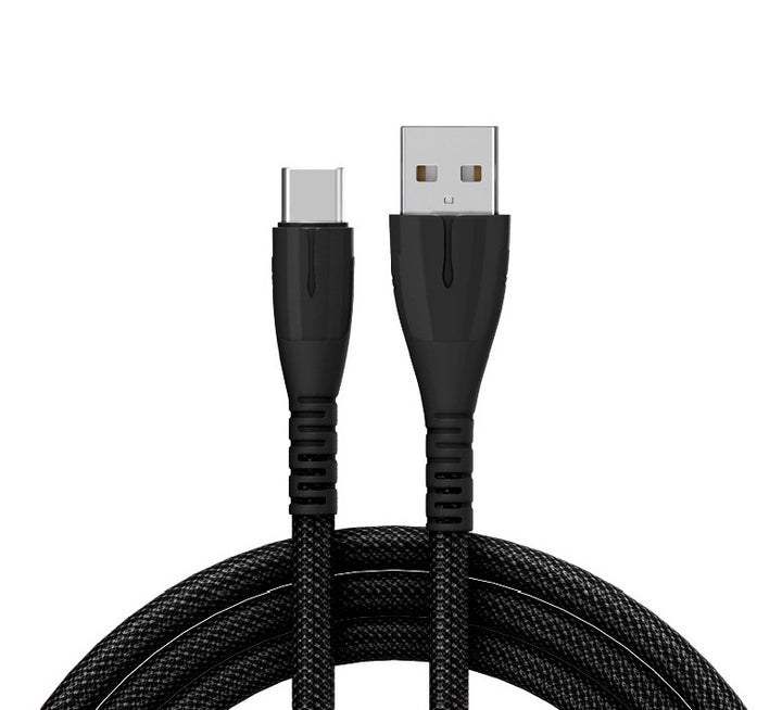 Charge rapide QC30 Câble de charge en nylon Téléphone mobile tressé Câble USB avec voyant