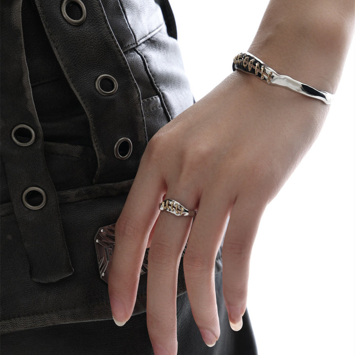 Metal Stitching Personalised Unisex Style Premium Bracelet