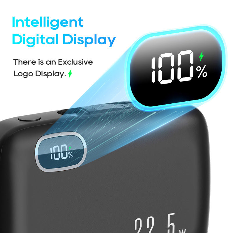 PD22.5W Fast Charging Digital Display Mobile Power Supply With Cable