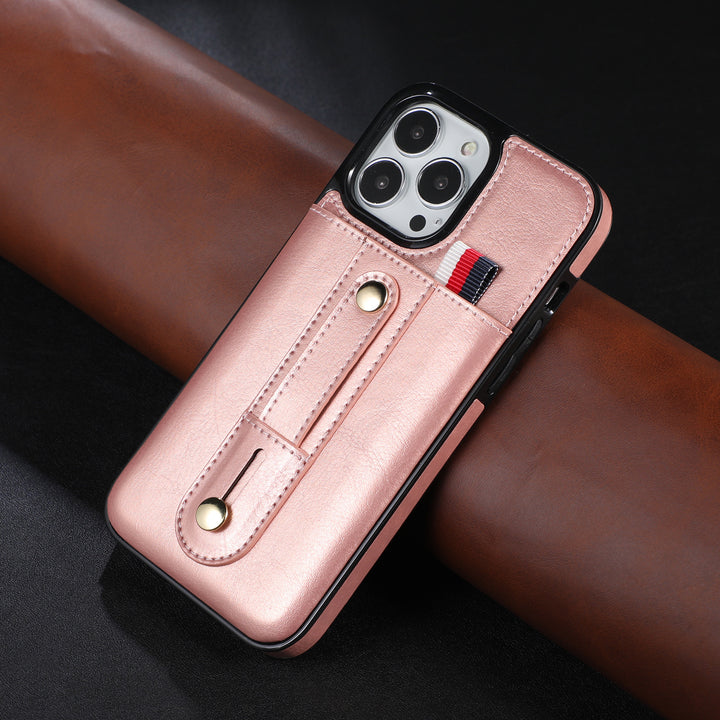 New Creative Ring Buckle Leather Card Mobile Phone Case Protective Cover
