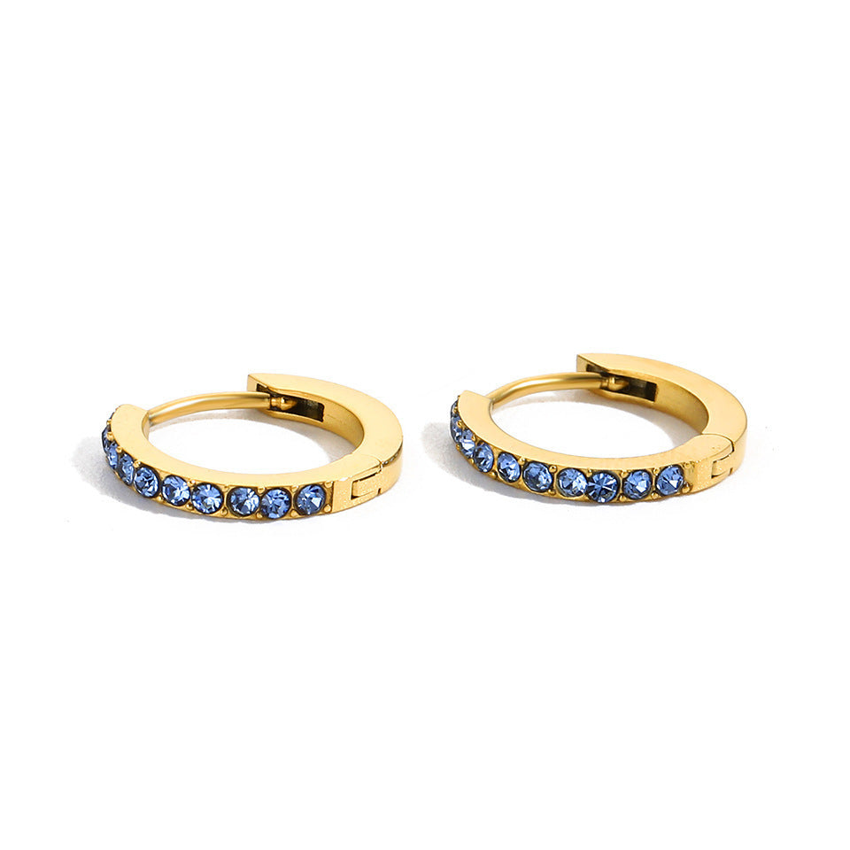 Pendientes de anillo redondo de diamantes de lujo de lujo