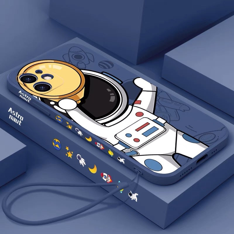 Compatibel met Cartoon Astronaut Creative Planet Silicone Phone Case