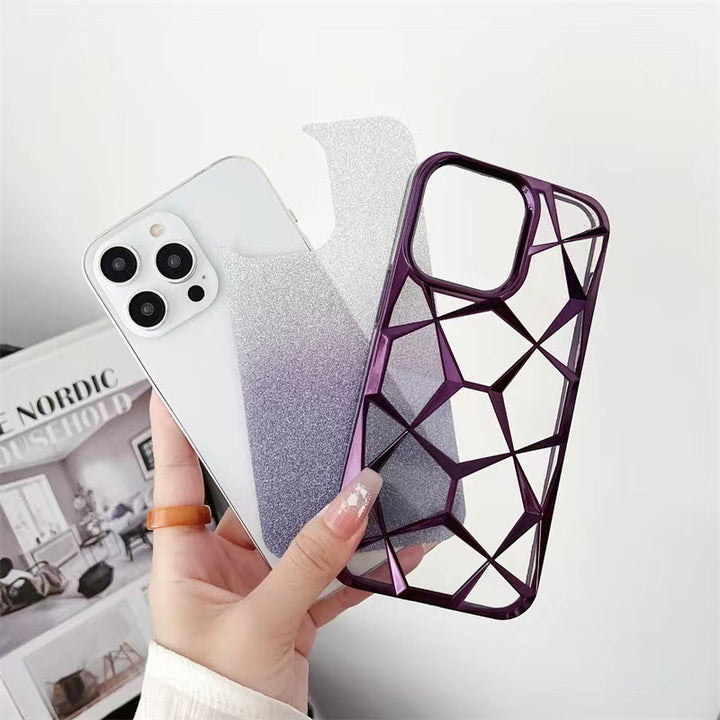 Gradient Electroplating Water Cube Phone Case