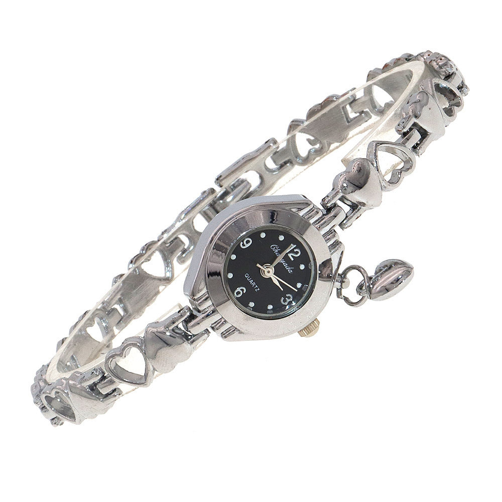 Hollow Heart Solid Bracelet Quartz Watch