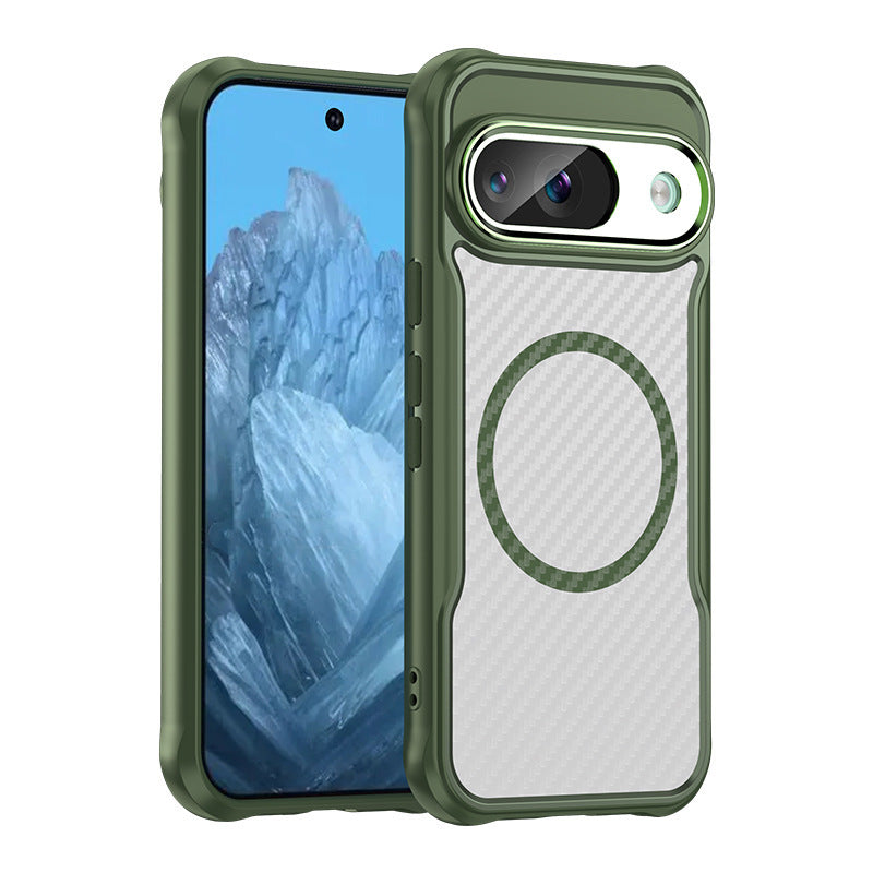 Transparent Carbon Fiber Magnetic Suction Phone Case