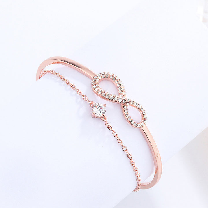 Eternal Love Bracelet Rose Gold Eight Shaped Bangle Tik Tok Star Same Style Wholesale