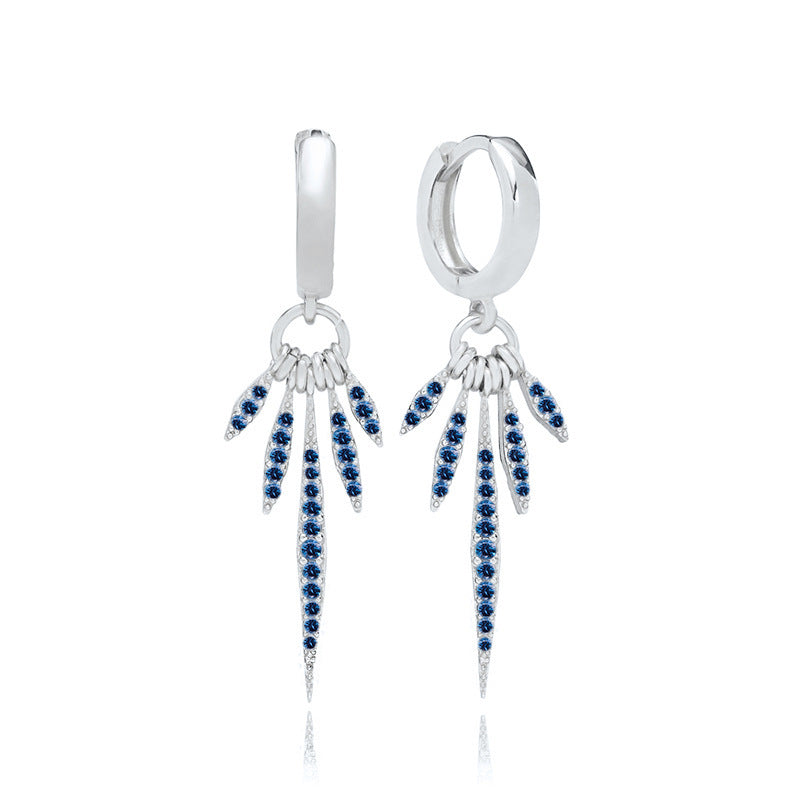 Sterling Silver Needle Light Luxury High-grade Sense Full Diamond Earrings