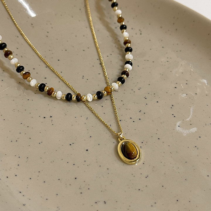 Collier perlé de mode Maillard Tigereye