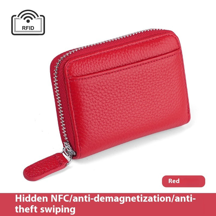 2024 RFID Geuthesine Leather Carte portefeuille hommes Femmes Pourse Pourse avec porte de carte de crédit à fermeture éclair de poche