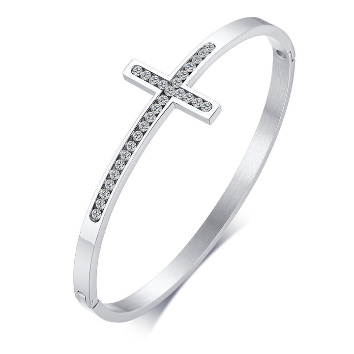 Fashion Edelstahl -Diamantkreuz -Armband