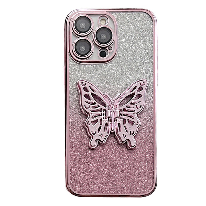 Hollow Butterfly Telefoon Case Gradiënt transparant platen beschermende dekking