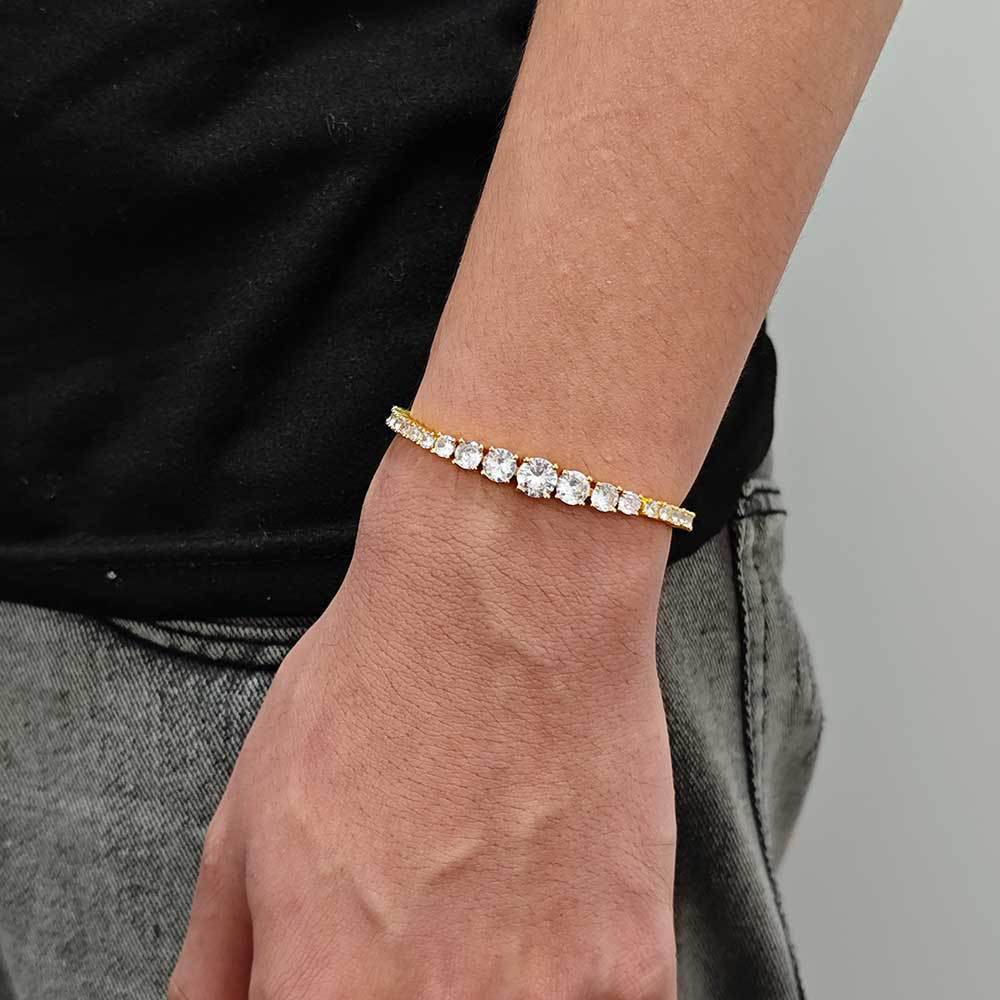 Gradient tenniskjedestørrelse zirkonarmbånd hip hop avansert sans