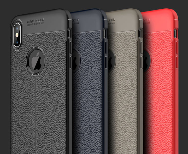 OnePlus 6 5 5T -puhelinkotelot, Wefor Ylellinen PU -nahkainen tekstuurikotelo Slim Silikonin takakannen kuori Pehmeä kumi TPU Protect Cover