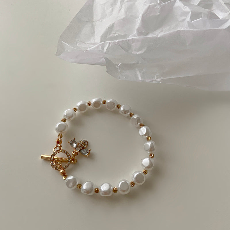 Classic Fashion Natural Stone Pearl Pendant Armband For Woman Exquisite New Lucky Cuff Armband Anniversary Gift Luxury Jewelry