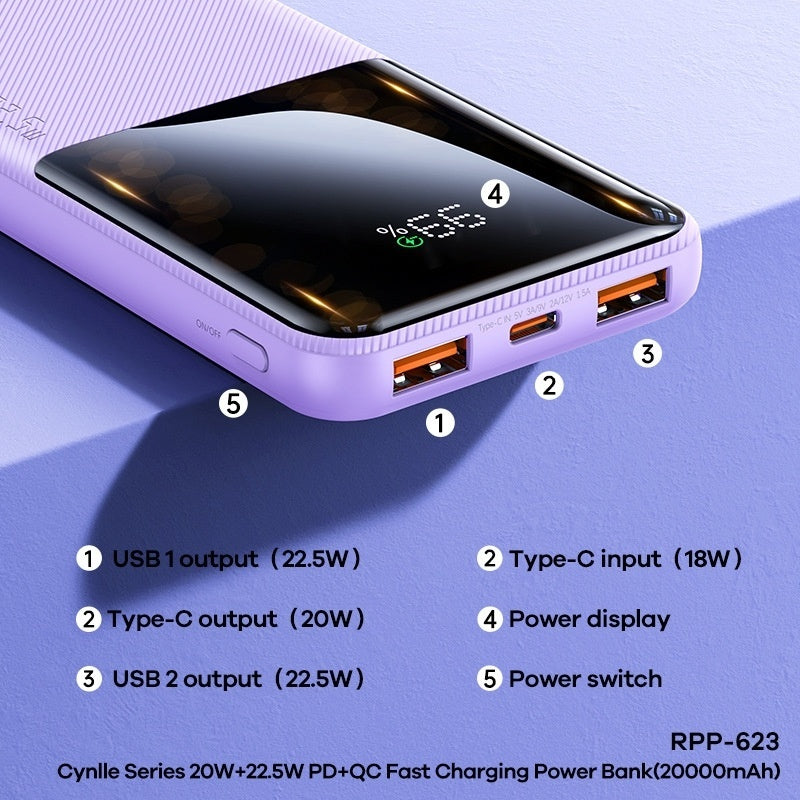 Cele 20W 225W Two-way Fast Charging Mobile Power Supply
