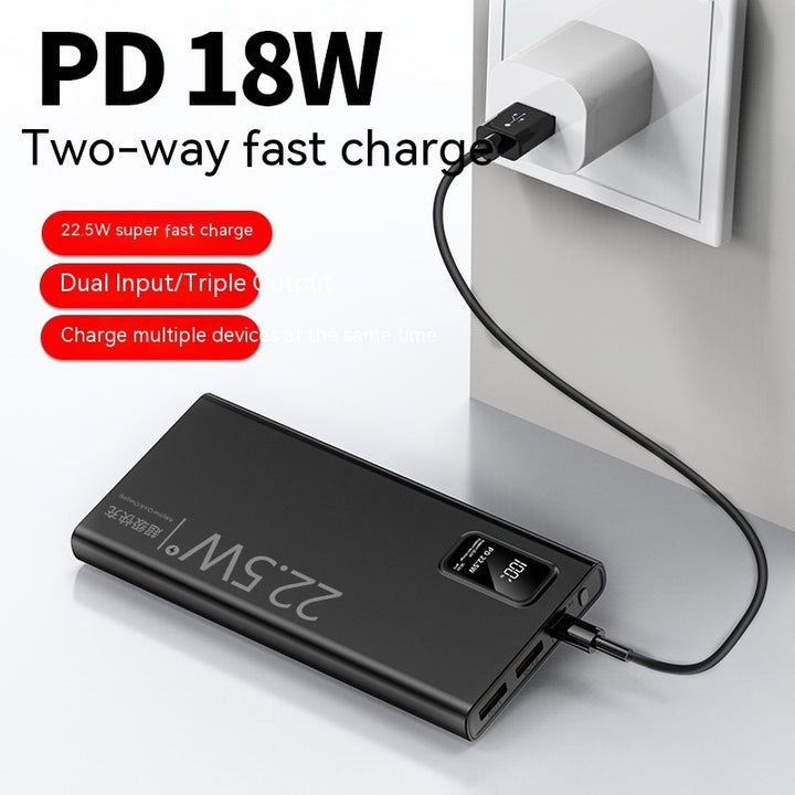 Two-way Fast Charge Power Bank Large Capacity Portable Ultra-thin Portable Power Source