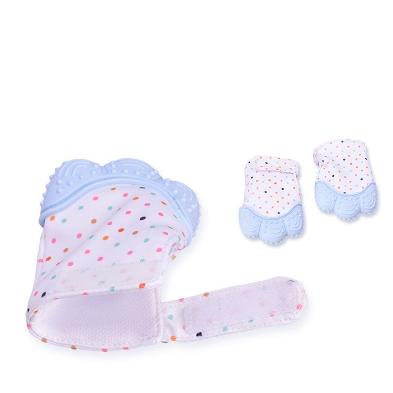 Бебешки тийър бебешки анти-ухапващи силиконови моларни ръкавици детски звукови играчки