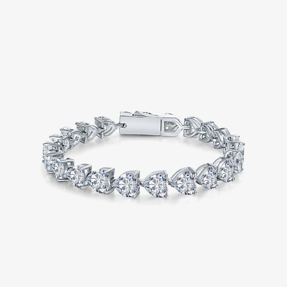 Czysty srebrny diamentowy diament z pełną diamentową bransoletką