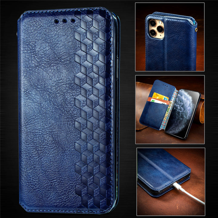 Leatherette Flip Magnetic Protective Phone Case