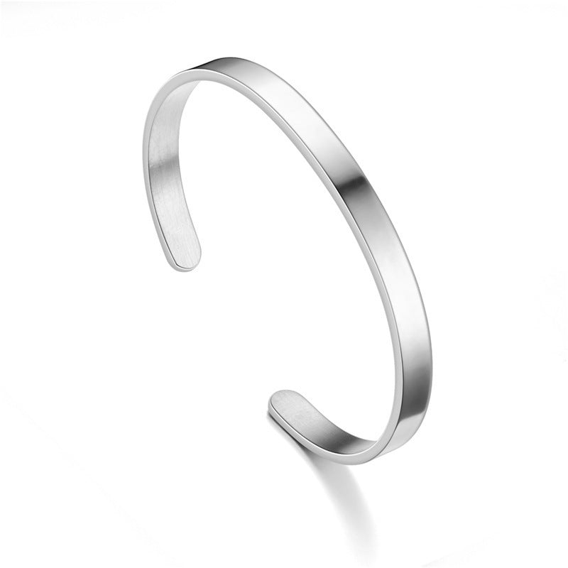Rozsdamentes acél C-alakú vésett karkötőgyűrű