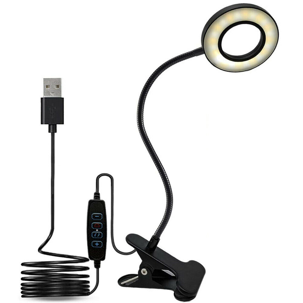 Clip sur la lampe de bureau LED Flexible bras USB Dimmable Étude de lecture Table Night Light