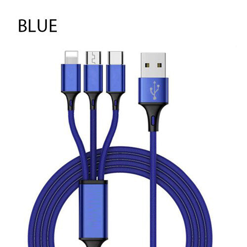 3 в 1 USB -кабель для 'iPhone XS Max XR X 8 7 зарядка зарядного зарядного устройства Micro USB -кабель для Android USB Typec Cables